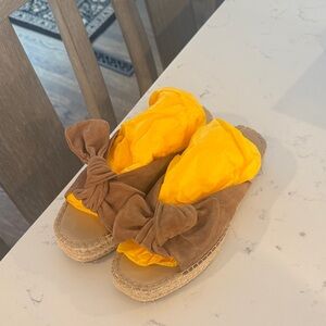 H&M Brown Suede Sandals with Bow